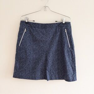 Clover Bobby Jones Blue Abstract Zig Zag Print Golf Skirt Skort Size 10 B16
